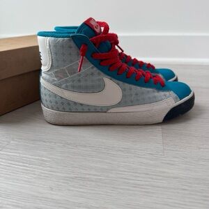 Nike women’s blazer high Sneakers - Blue, Red, and White